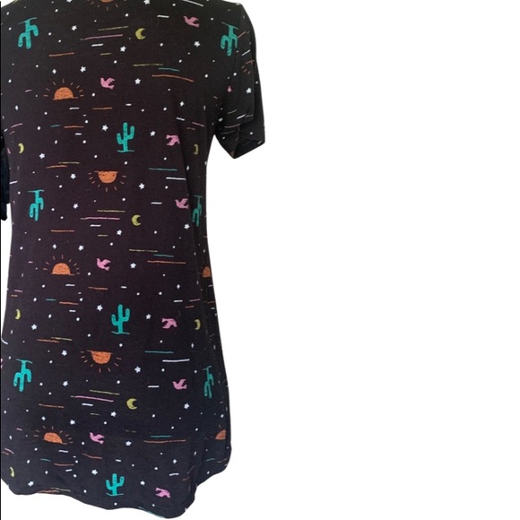 Modern Lux Black Crewneck Cactus Sun Moon Short Sleeve T-Shirt Size XS - Picture 5 of 9